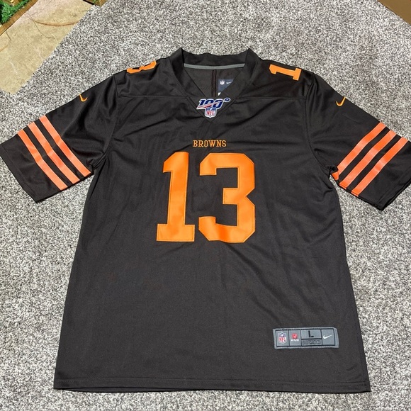 Nike NFL Players Cleveland Browns Odell Beckham Jr #13 Mens L Football Jersey - Picture 1 of 8
